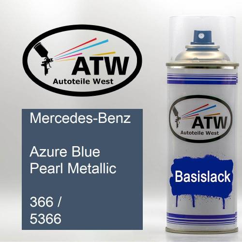 Mercedes-Benz, Azure Blue Pearl Metallic, 366 / 5366: 400ml Sprühdose, von ATW Autoteile West.